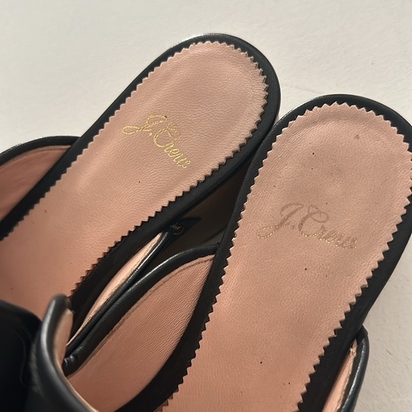 J. Crew black leather clogs with gold grommets size 6 - Picture 5 of 6